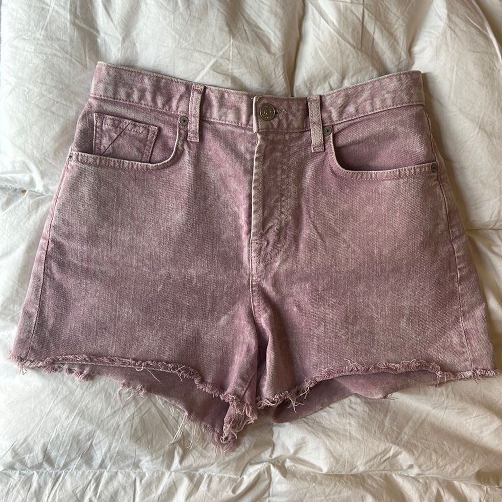 7 for all mankind pink denim shorts